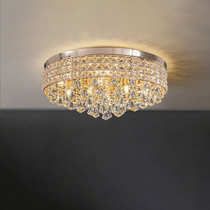 Decorative Gold-Finish Crystal Chandelier — detail image 2
