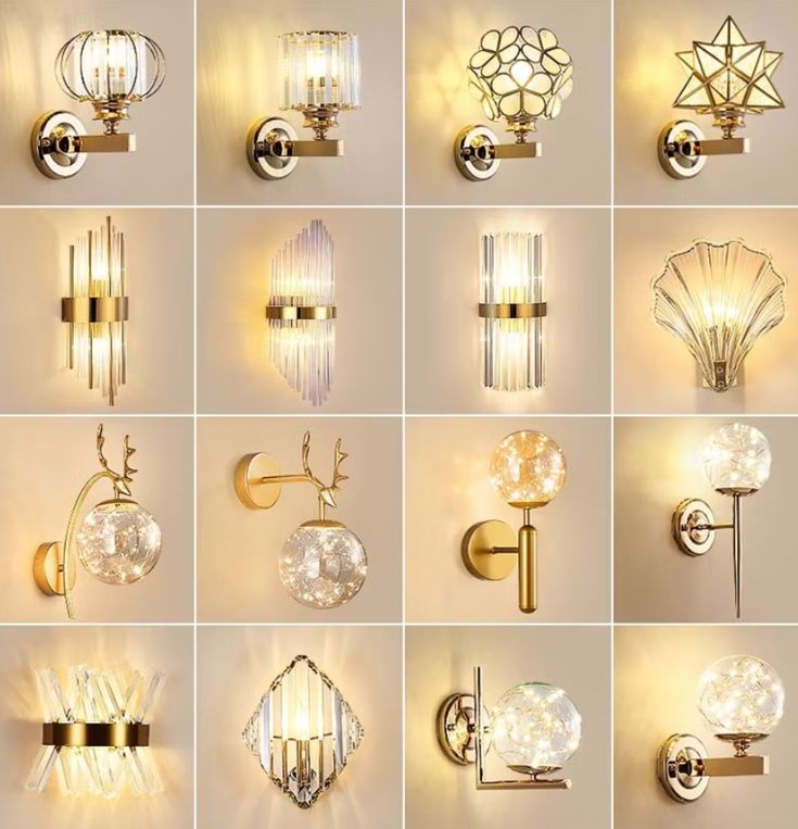 Gold and Crystal Decorative Wall Sconce