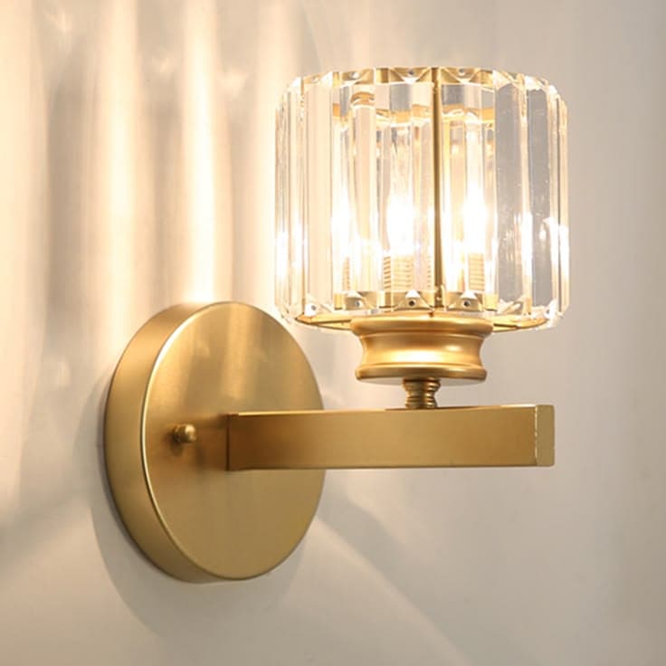 Gold and Crystal Decorative Wall Sconce — detail image 1