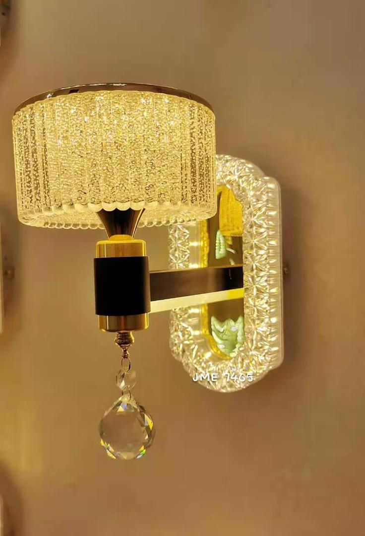 Gold and Crystal Decorative Wall Sconce — detail image 2