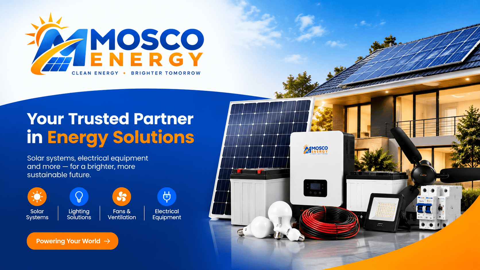 Solar panels and electrical products for homes and businesses